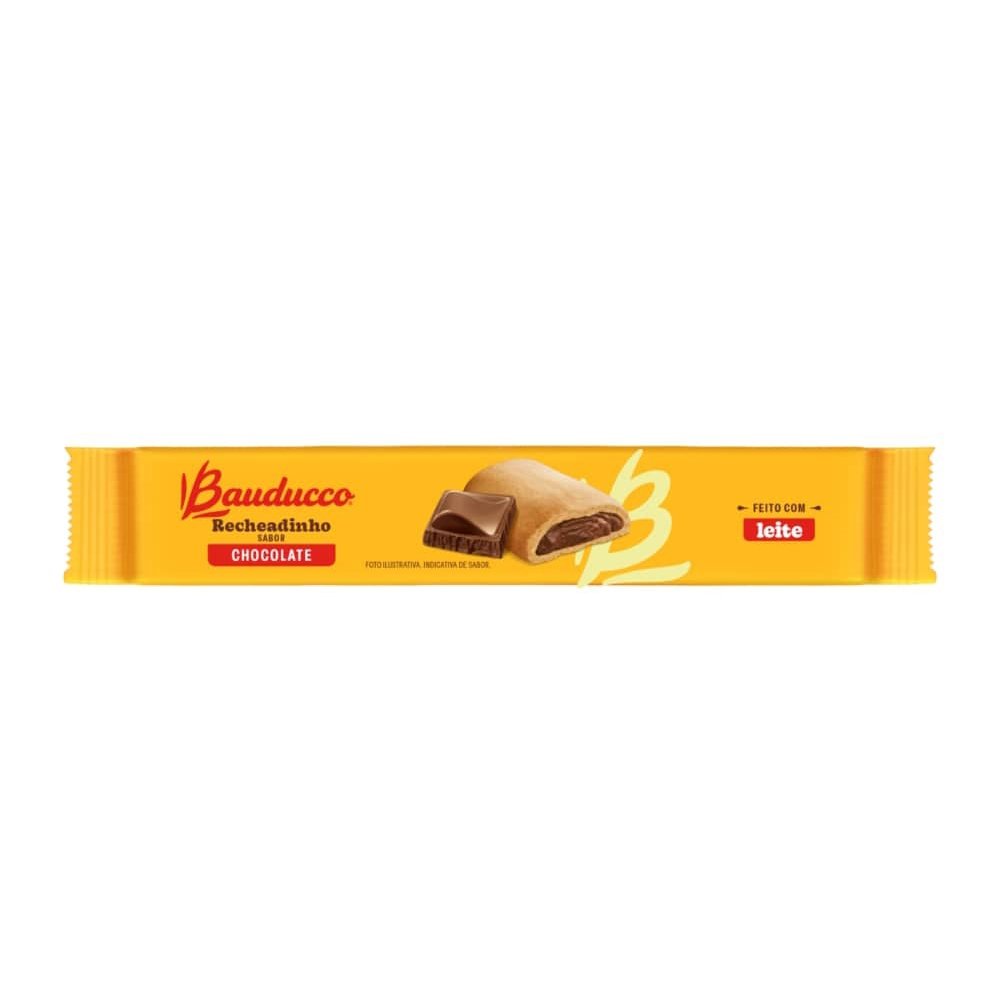 Biscoito Bauducco Recheadinho Chocolate 104g - Embalagem com 45 Unidades