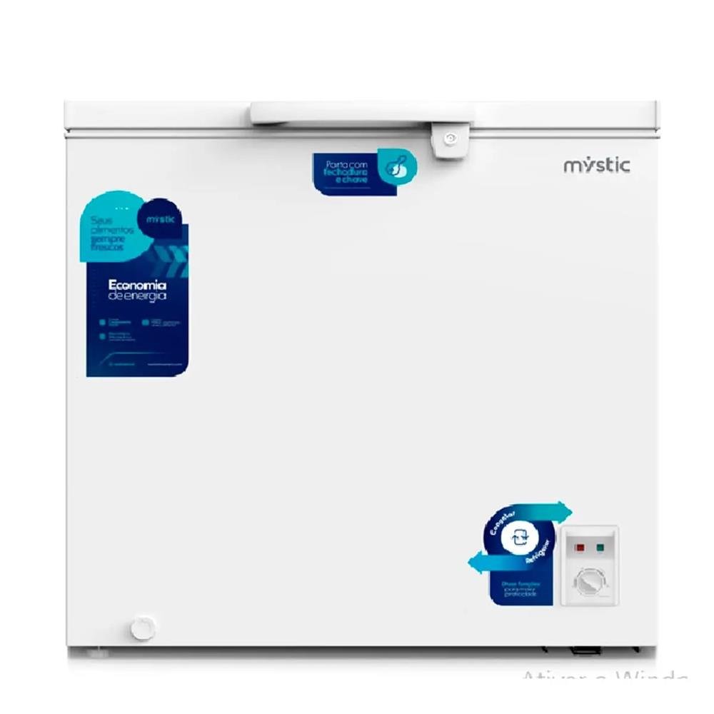 Freezer Mystic MYFZ201L 199 Litros Horizontal Dupla Funcao Branco 127V