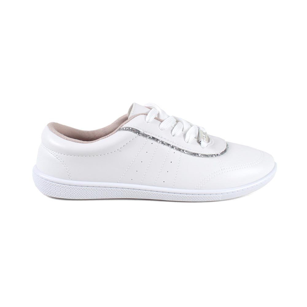 Tenis Moleca 5605.470.17079.17159 Branco Prata 34-39 Com 12 Pares