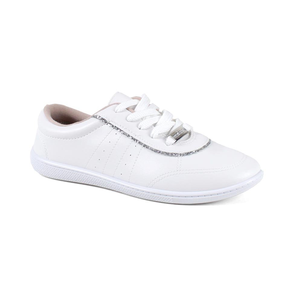 Tenis Moleca 5605.470.17079.17159 Branco Prata 34-39 Com 12 Pares