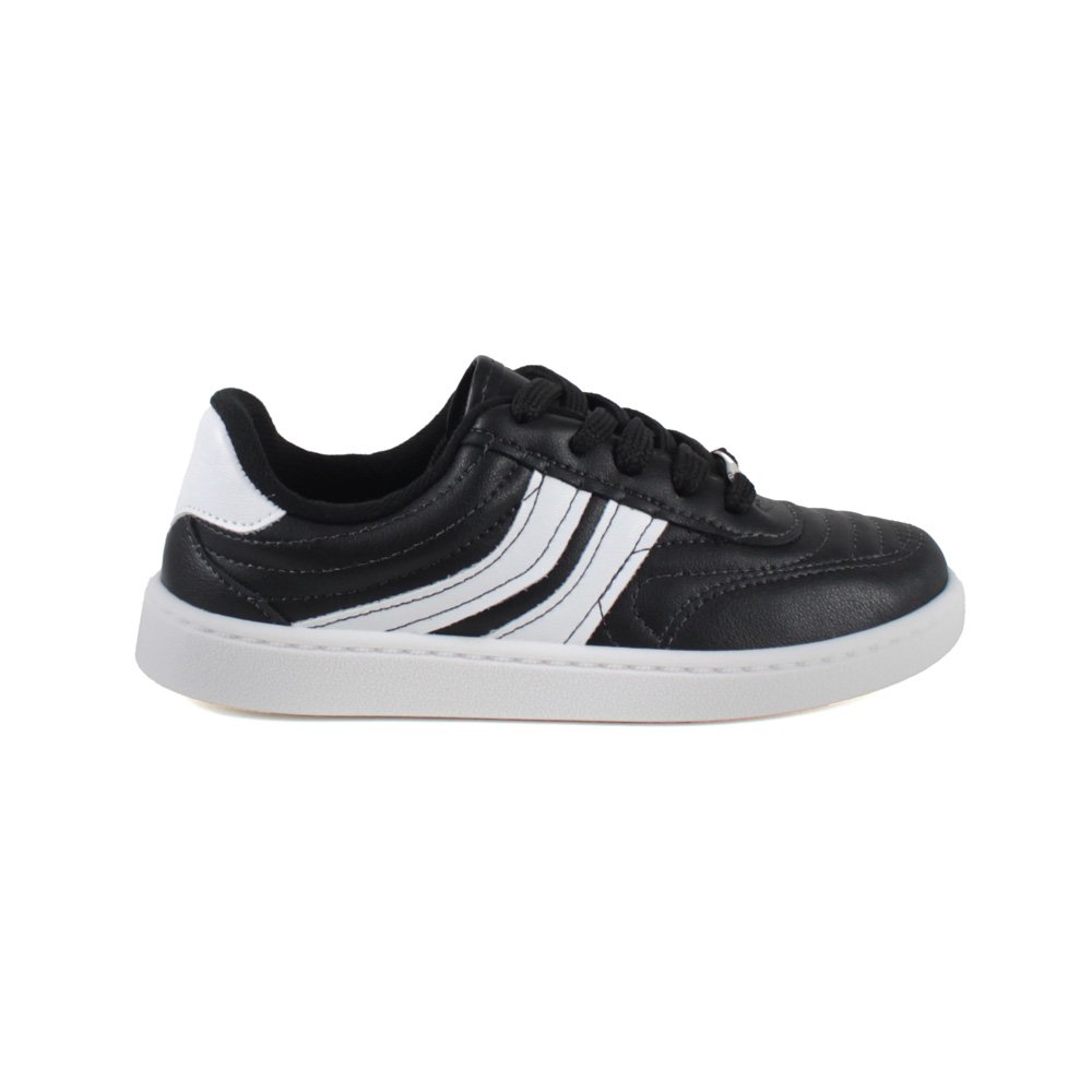 Tenis Molekinha 2574.110.29580.17689 Preto Branco 27-33 Com 12 Pares
