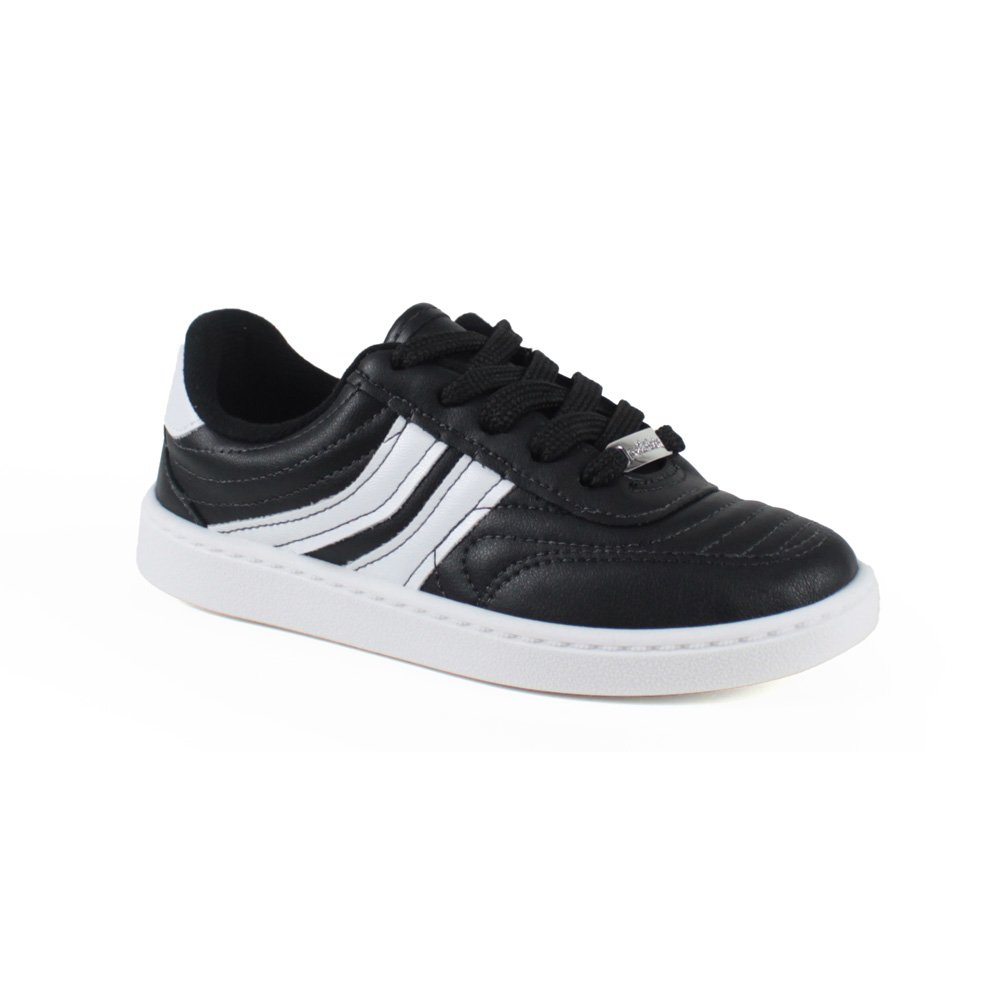 Tenis Molekinha 2574.110.29580.17689 Preto Branco 27-33 Com 12 Pares