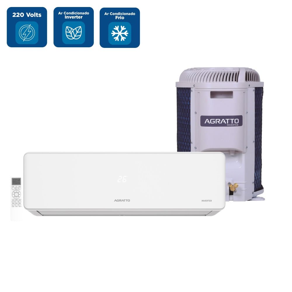 Ar Condicionado Split Hi Wall Inverter Agratto 18000 BTU/h Frio Fit Top FICST18F ¿ 220 Volts