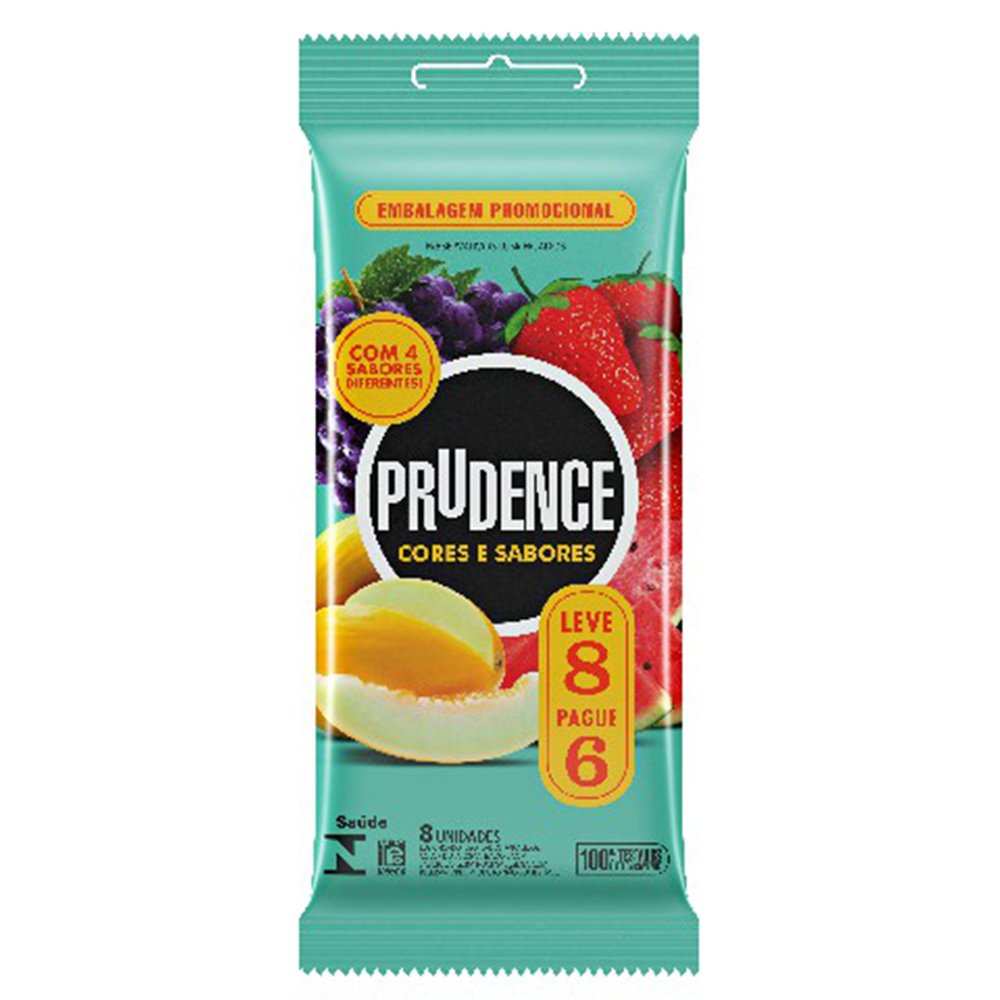 Preservativo Prudence Cores e Sabores Mix Leve 8 Pague 6