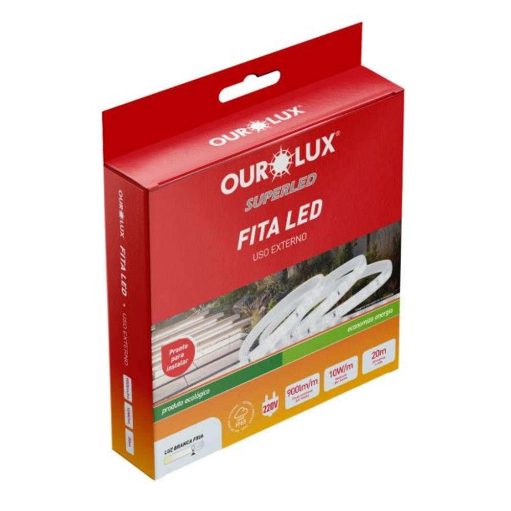 Fita Led 10w/M 220v 20m Ip65 6500k Com Plug