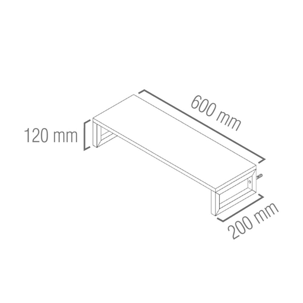Suporte Industrial Brasforma 1 Prateleira com Suporte Preto 60x20cm