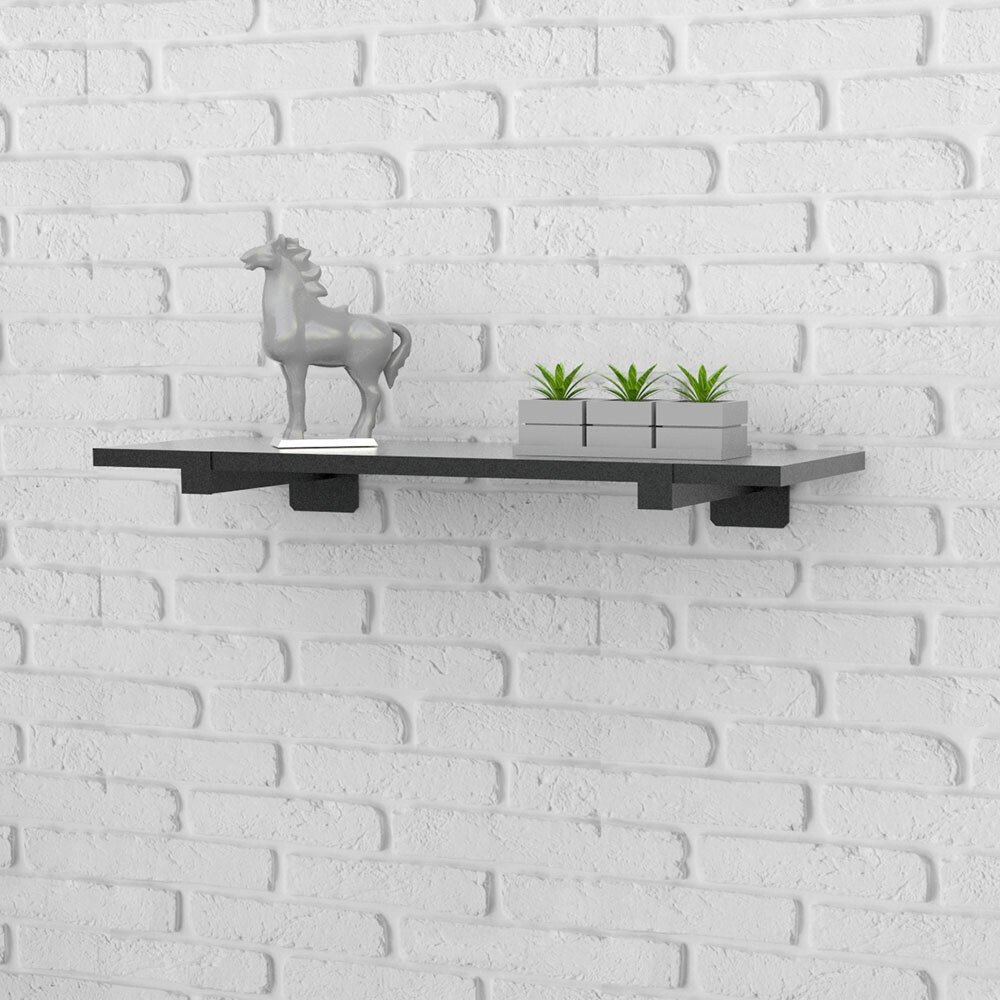 Suporte Industrial Brasforma 1 Prateleira Com Suporte Preto 60x25cm