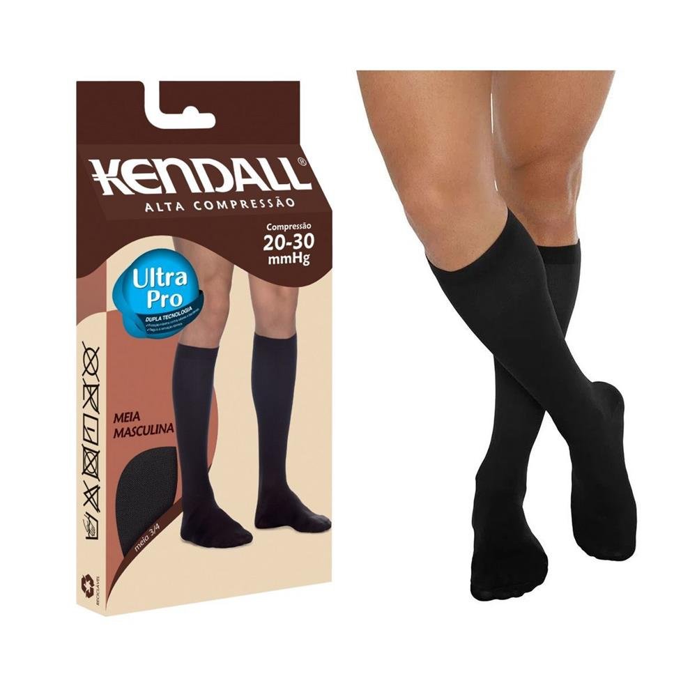Meia Kendall 3/4 Masculina Alta Compressão 1532 Preto - M