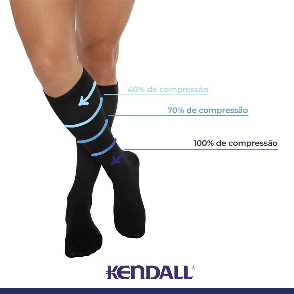Meia Kendall 3/4 Masculina Média Compressão 1802 Marinho - G