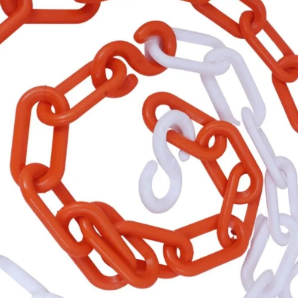Corrente Plástica Vermelho E Branco Elo Pequeno - Plastcor