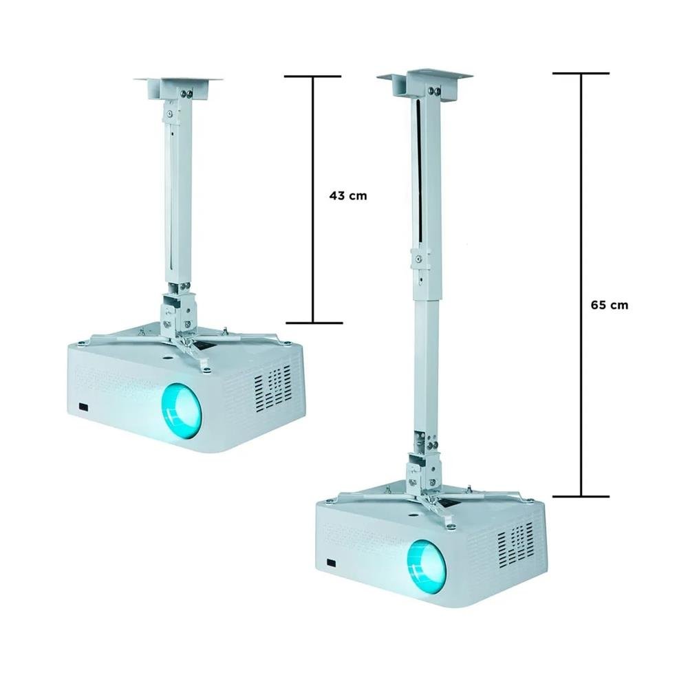 Kit Projetor 7000 Lumens com Tela de Projecao Eletrica 200x150 127V e Suporte Universal