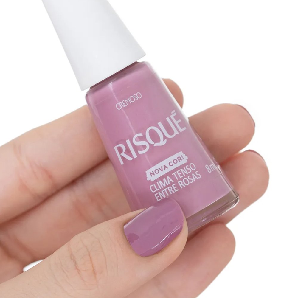 Esmalte Risqué Clima Tenso Entre Rosas Cremoso Blister 8ml