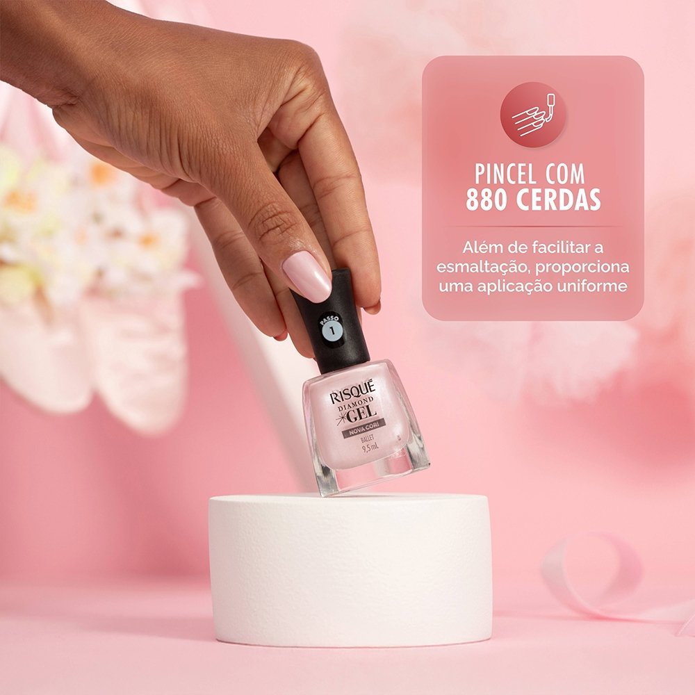 Esmalte Risqué Ballet Metalizado Diamond Gel Comerc. 9,5ml