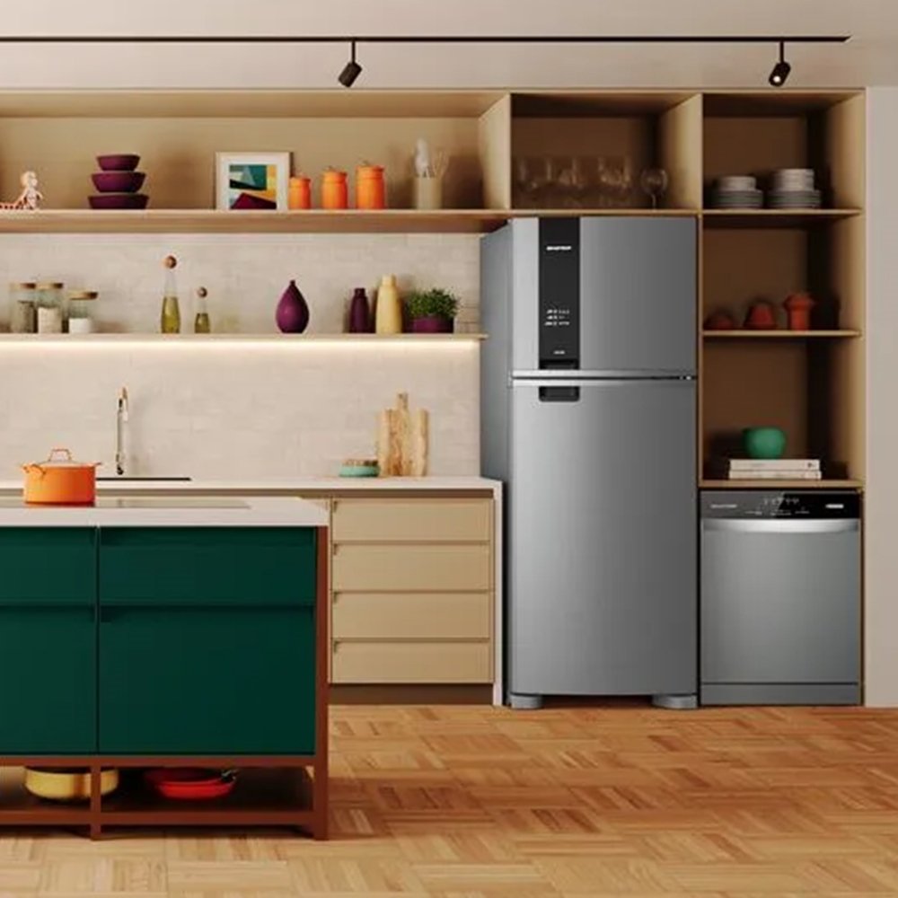 Geladeira/Refrigerador Brastemp 463 Litros BRM55FK - 2 Portas, Smart Cold, Frost Free, Inox, 220V