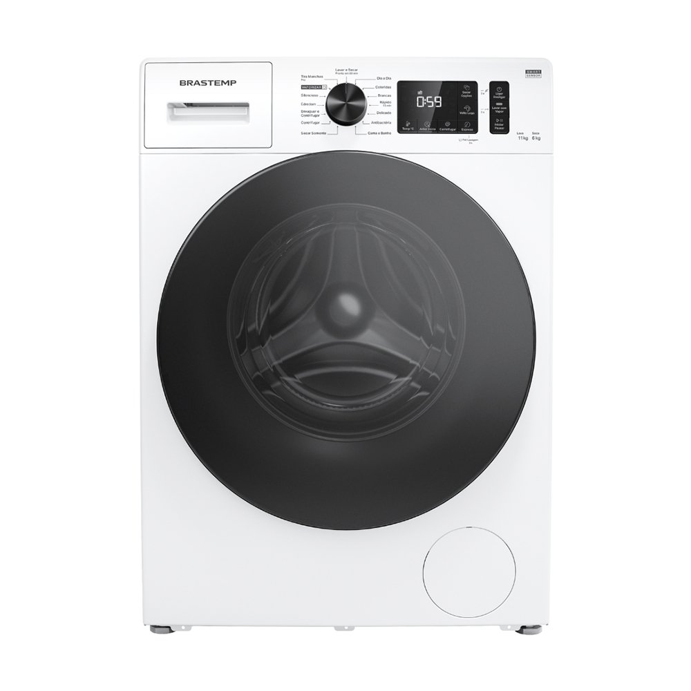 Lavadora e Secadora Brastemp 11Kg BNO11AB - 15 Ciclos, Branca, 110v