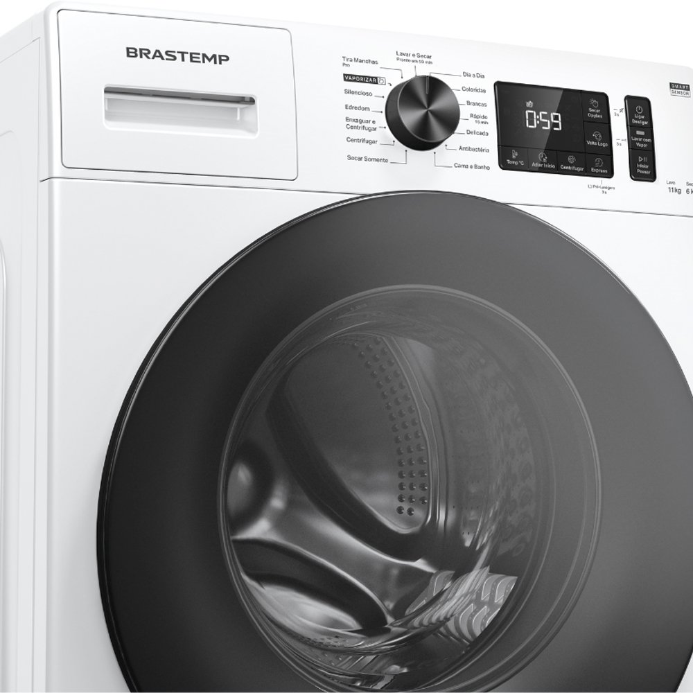 Lavadora e Secadora Brastemp 11Kg BNO11AB - 15 Ciclos, Branca, 110v