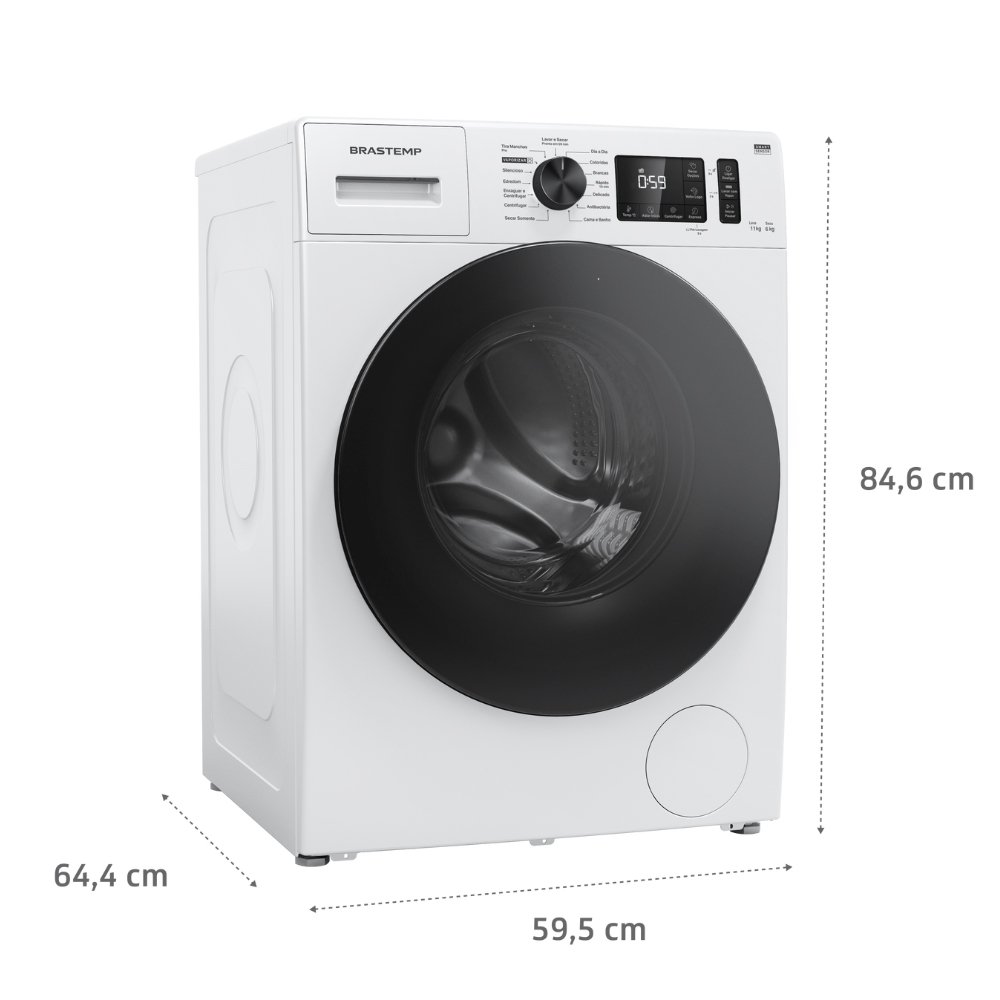 Lavadora e Secadora Brastemp 11Kg BNO11AB - 15 Ciclos, Branca, 110v