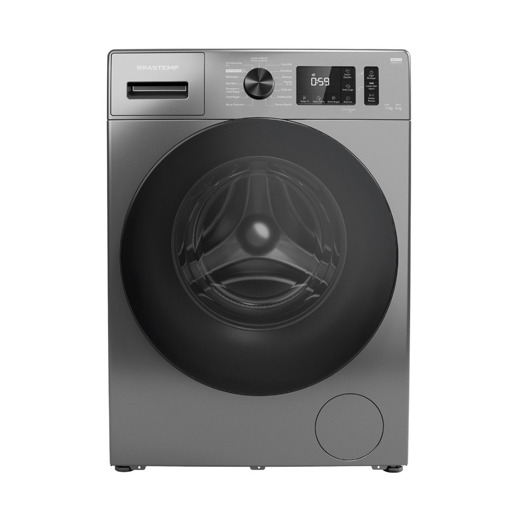 Lavadora e Secadora Brastemp 11Kg BNO11AS - 15 Ciclos, Inox, 220V