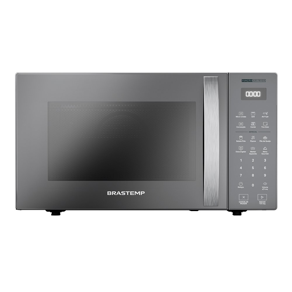 Micro-Ondas Brastemp BMC29AR 29 Litros - Tecnologia Air Fryer, Função Grill, Inox, 110V