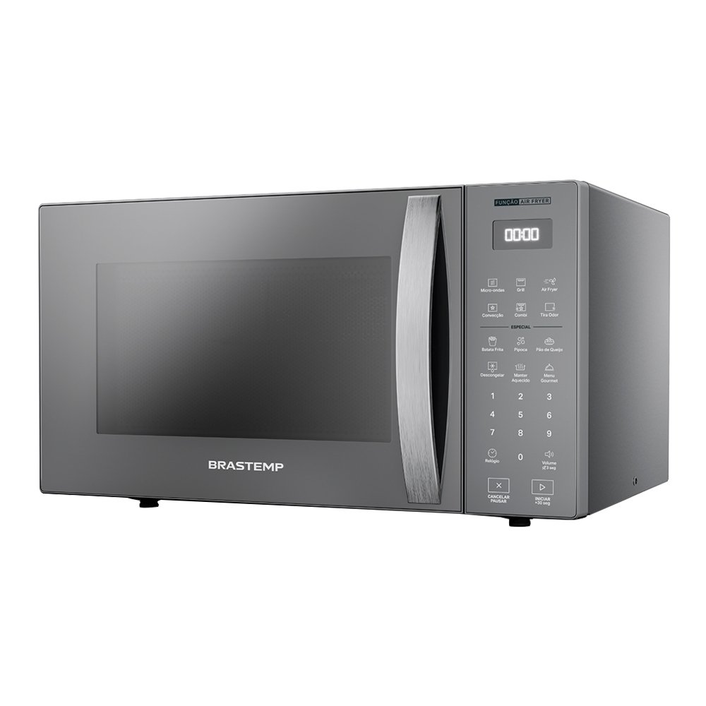 Micro-Ondas Brastemp BMC29AR 29 Litros - Tecnologia Air Fryer, Função Grill, Inox, 110V