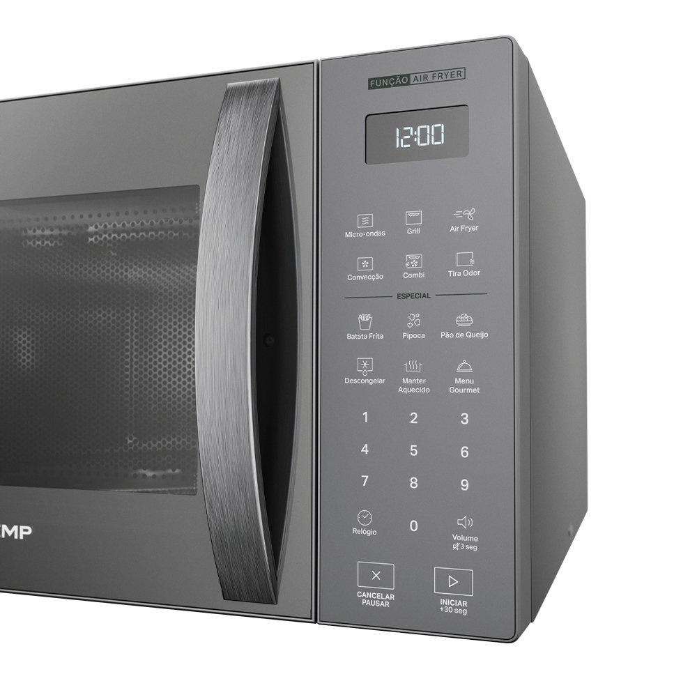 Micro-Ondas Brastemp BMC29AR 29 Litros - Tecnologia Air Fryer, Função Grill, Inox, 110V
