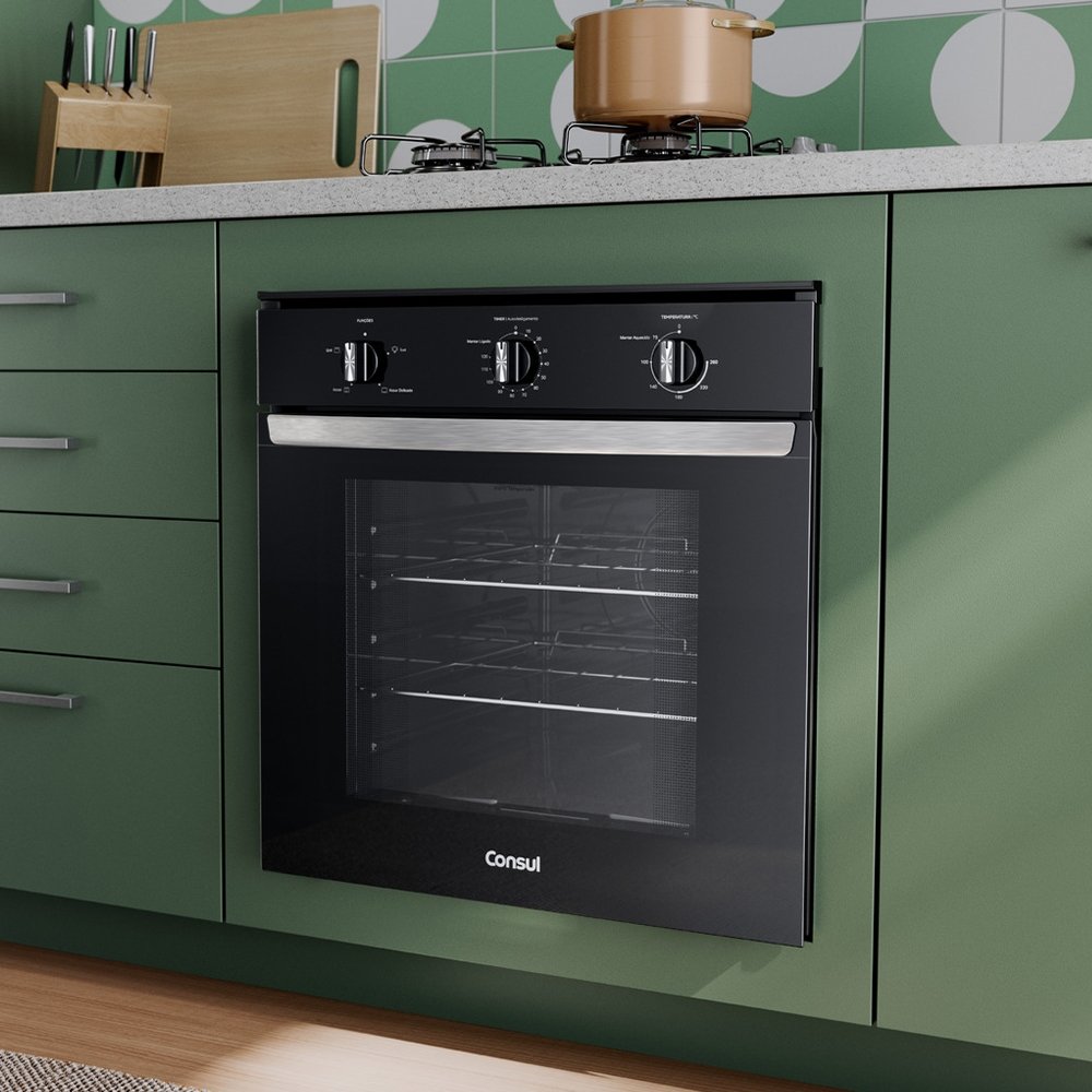 Forno Elétrico de Embutir Consul COB84BEANA 84 Litros - Preto, 110V