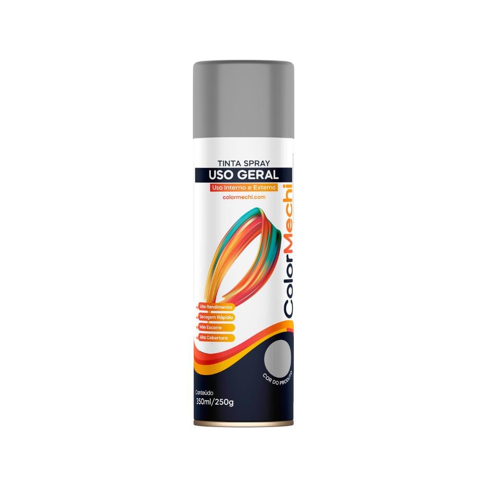 Tinta Spray 350Ml Uso Geral Cinza Claro Colormechi