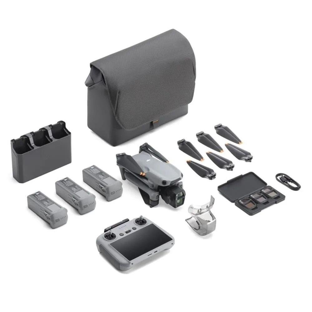 Drone DJI Air 3S Fly More Combo com Tela ¿ Câmeras Duplas 48MP, Vídeo 4K, Tempo de Voo Estendido, GPS, DJI056