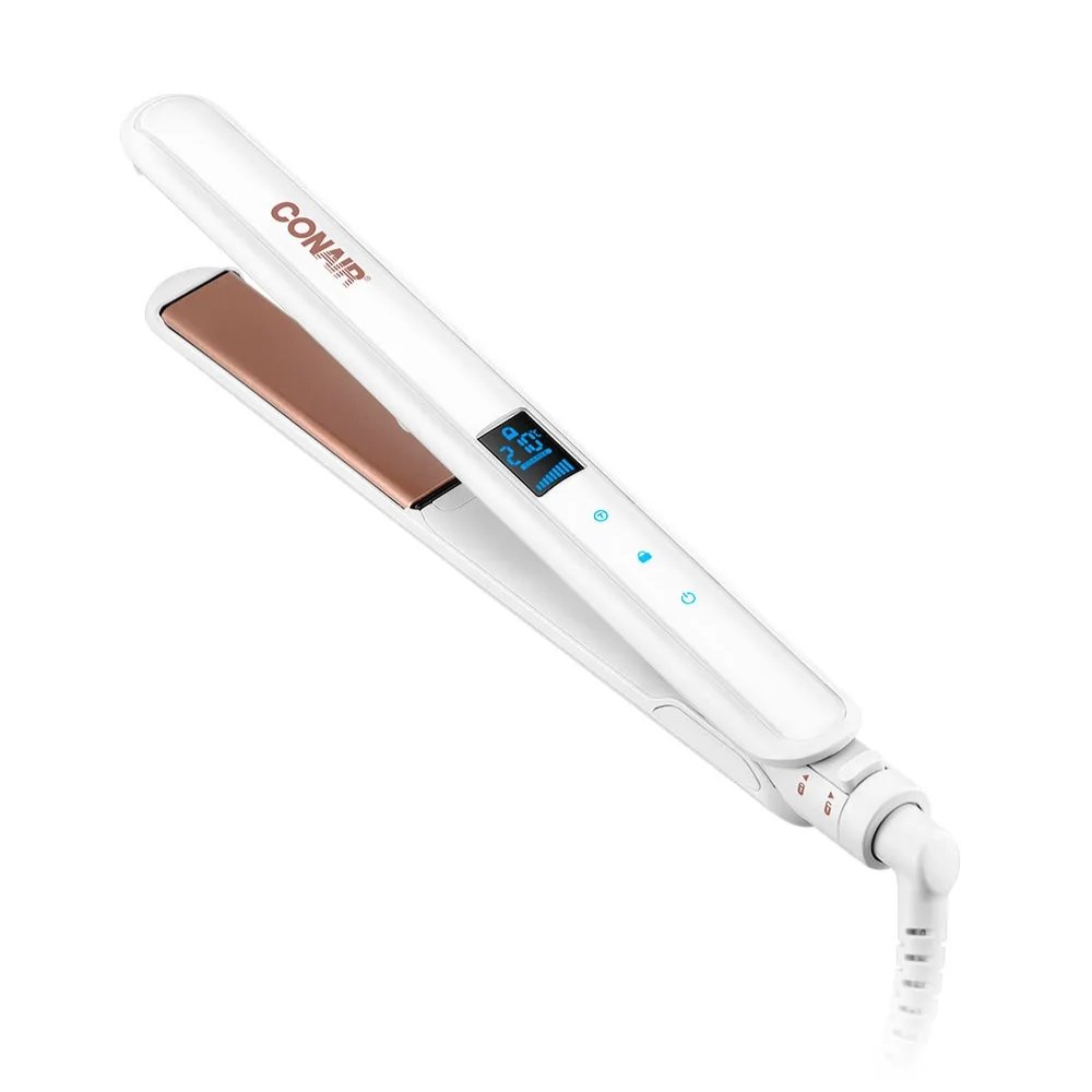 PRANCHA ALISADORA CONAIR DOUBLE CERAMIC CS224DBR BRANCO ROSÉ BIVOLT