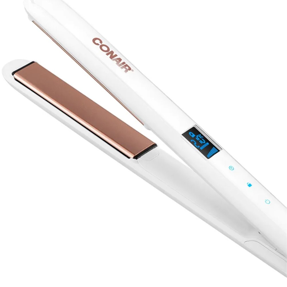 PRANCHA ALISADORA CONAIR DOUBLE CERAMIC CS224DBR BRANCO ROSÉ BIVOLT
