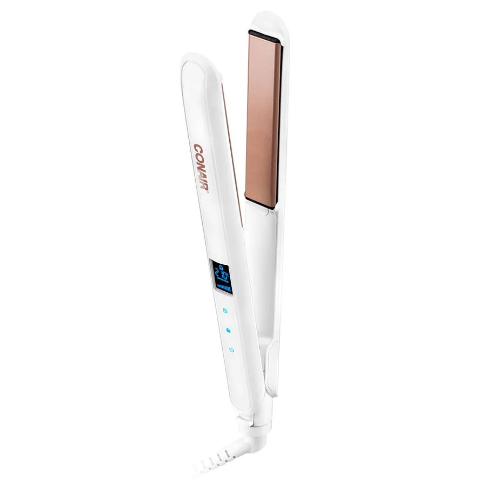 PRANCHA ALISADORA CONAIR DOUBLE CERAMIC CS224DBR BRANCO ROSÉ BIVOLT