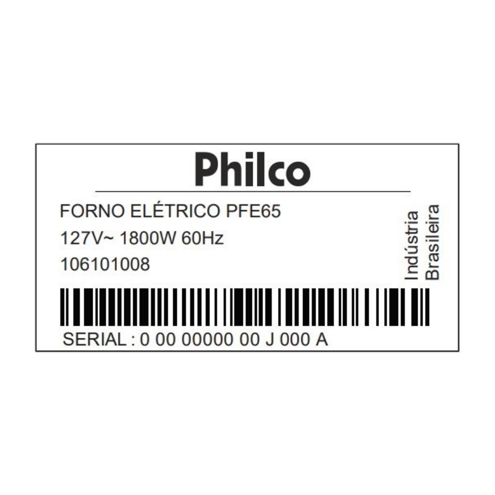 Forno Elétrico Philco PFE65 - 65 Litros, 1800W, Preto, 110V