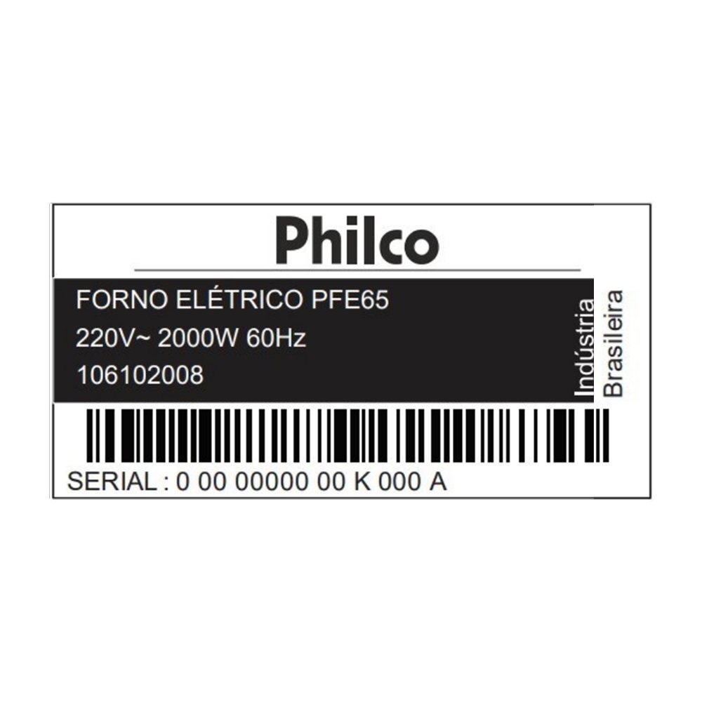 Forno Elétrico Philco PFE65 - 65 Litros, 2000W, Preto, 220V