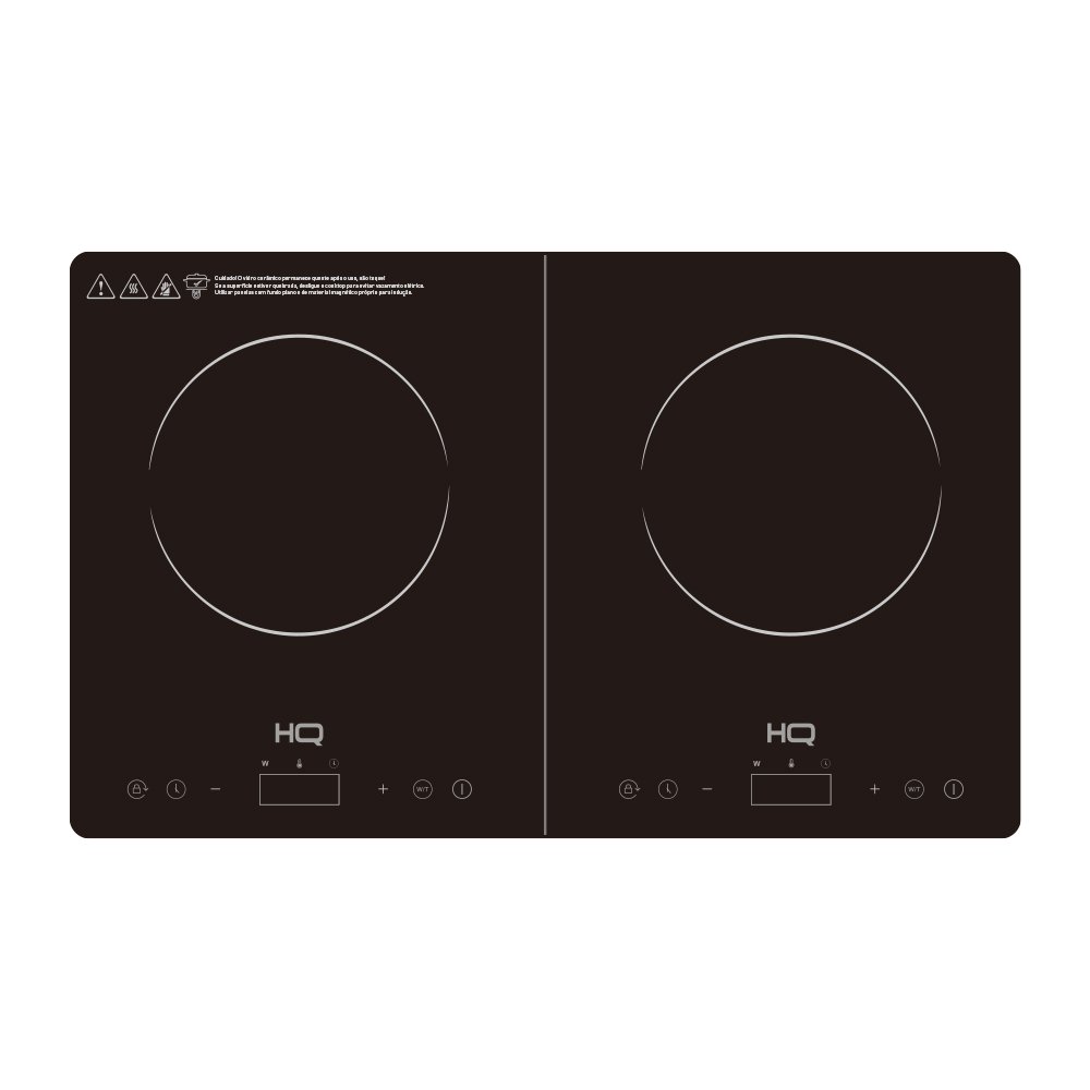 Cooktop De Indução Hq 2 Bocas Portátil 3500W Preto Hq-Ids3502 220V