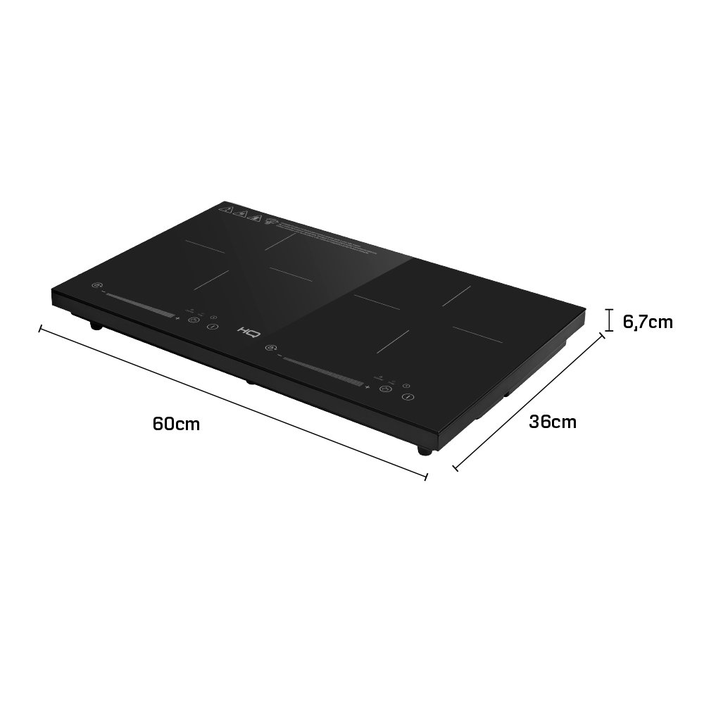 Cooktop de Indução HQ 2 Bocas Portátil 3500W Preto HQ-IDE3502S 220V