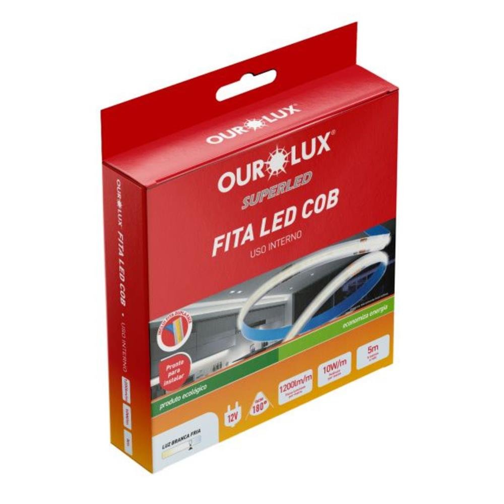 Fita Led 10W/M 12V 5M IP20 COB 6500K