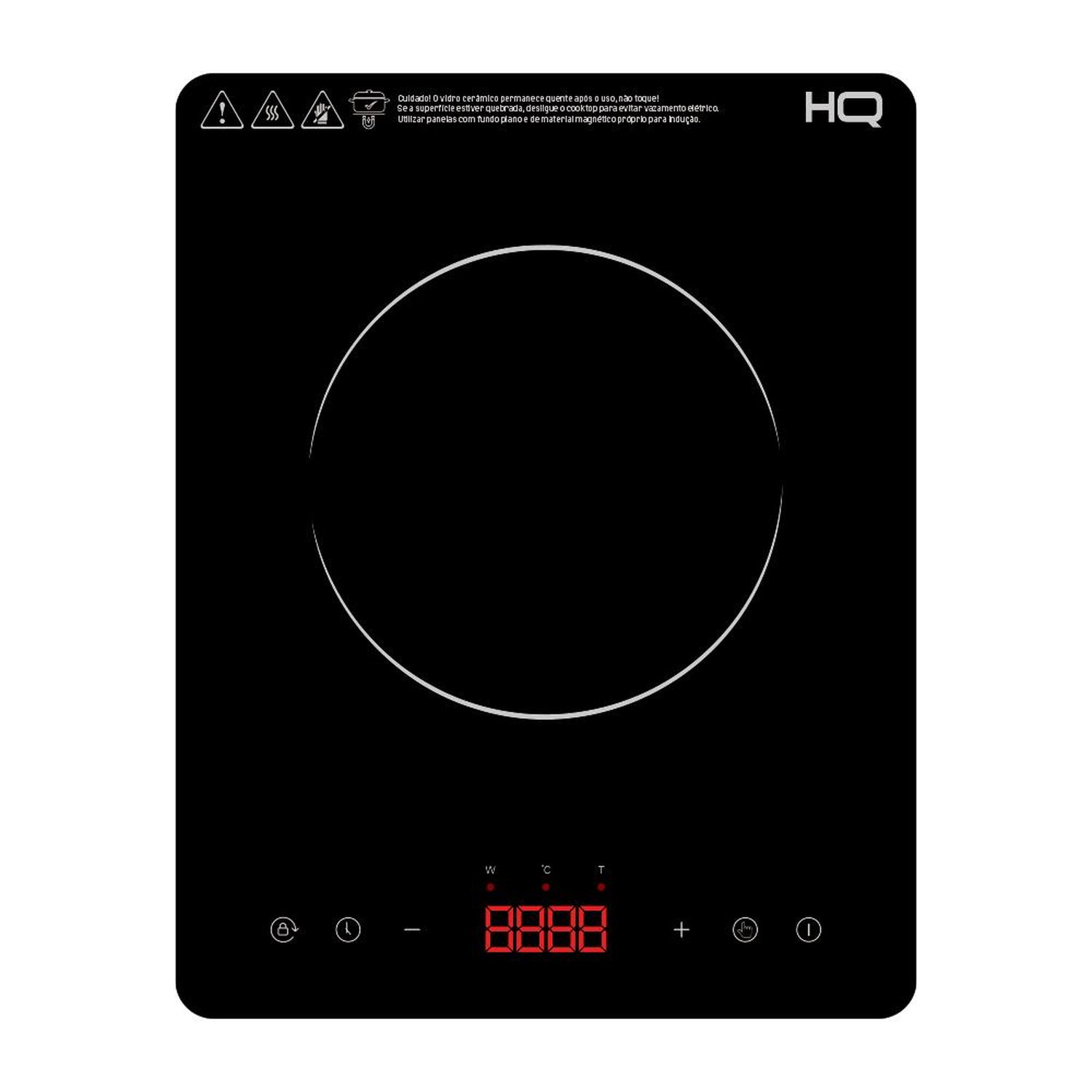 Cooktop De Indução Hq 1 Boca Portátil 2000W Preto Hq-Ids2001p 220V