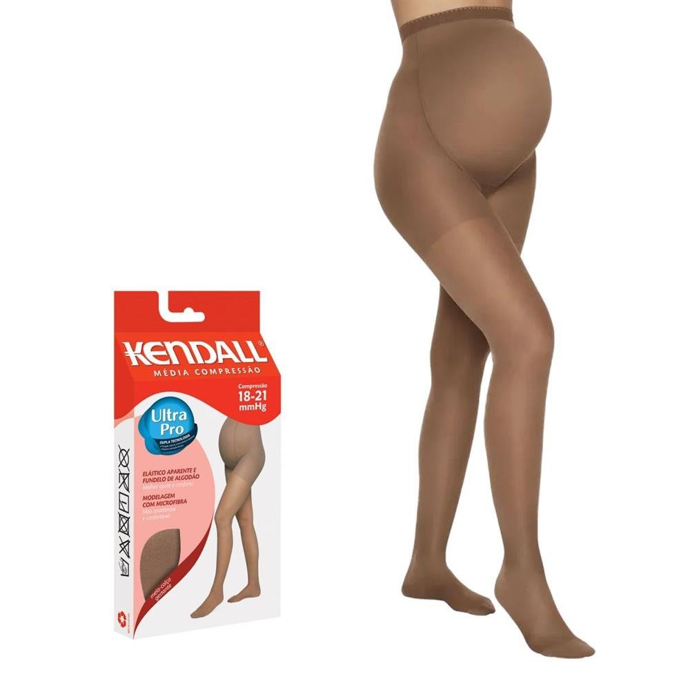 Meia Calça Kendall Gestante Média Compressão com ponteira 1653 Castanho - P