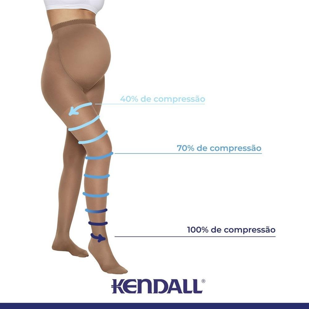 Meia Calça Kendall Gestante Média Compressão com ponteira 1653 Castanho - P