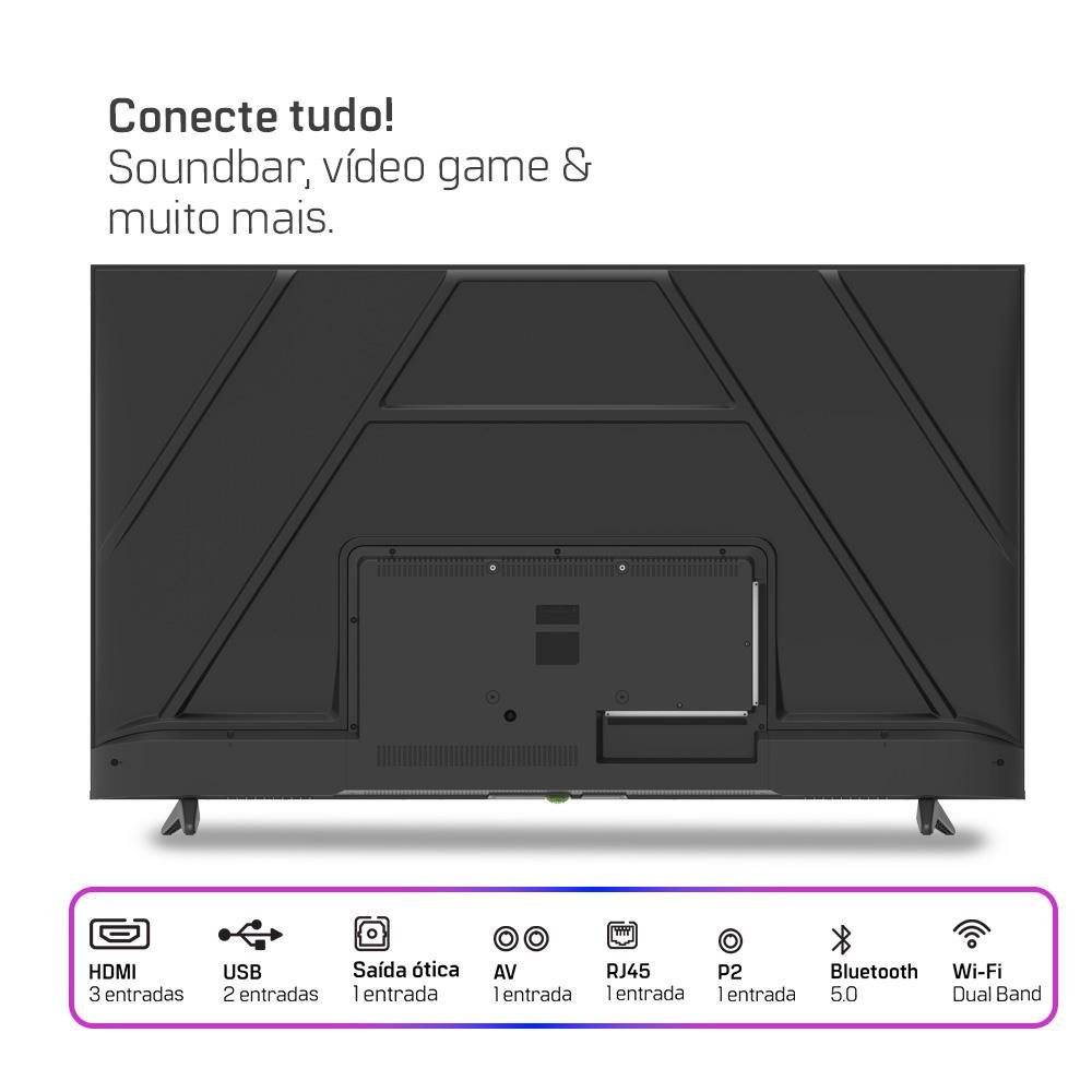Smart Tv Hq 65" 4K Tela Sem Bordas Sistema Android Design Slim Hqs65nkhm