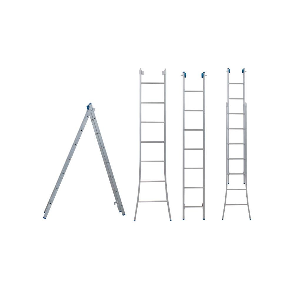 Escada De Alumínio Extensiva 7 Degraus 3X1 Profissional suporta 120Kg Alumasa