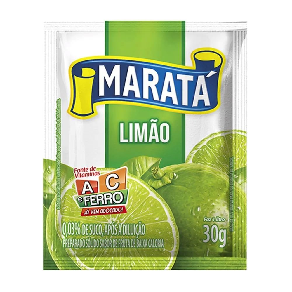 Suco Marata Limao 25g - Caixa com 8 Unidades