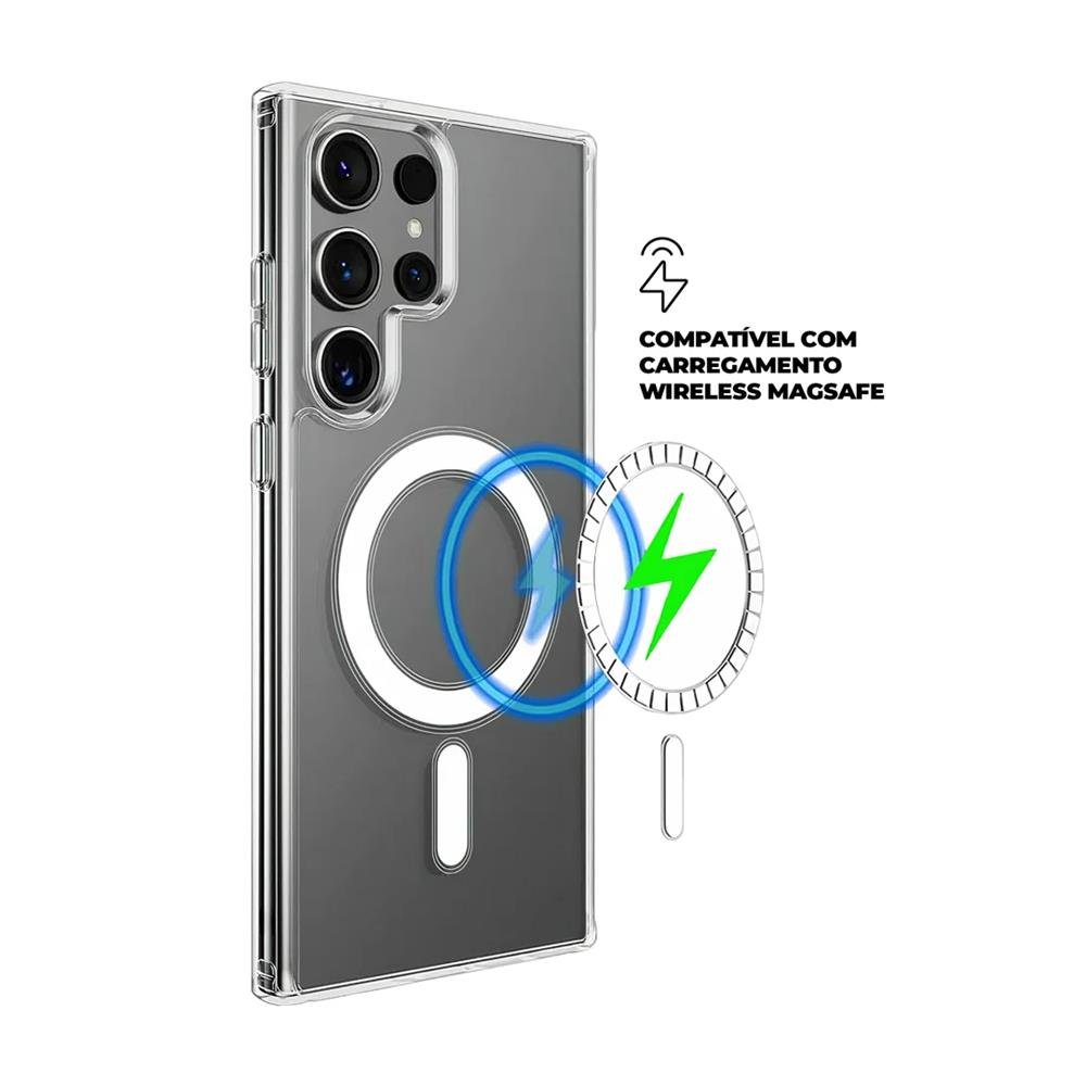 Capa Magsafe Transparente Para Samsung Galaxy S24 Ultra