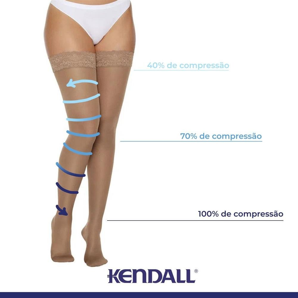 Meia Kendall 7/8 Média Compressão sem ponteira 1712 Mel - P
