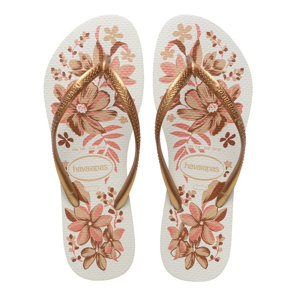 Havaianas Slim Organic Branco/Dourado 35/6