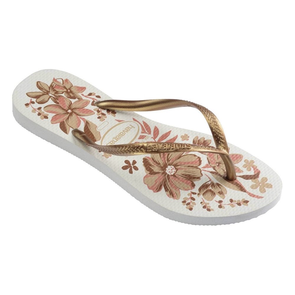 Havaianas Slim Organic Branco/Dourado 35/6