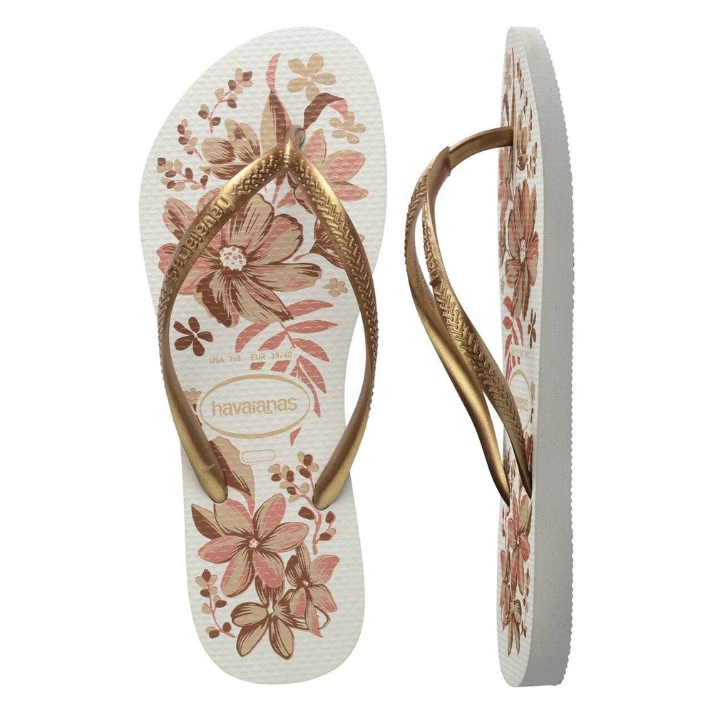 Havaianas Slim Organic Branco/Dourado 35/6