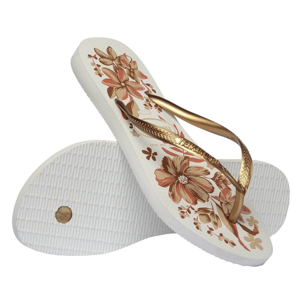 Havaianas Slim Organic Branco/Dourado 35/6