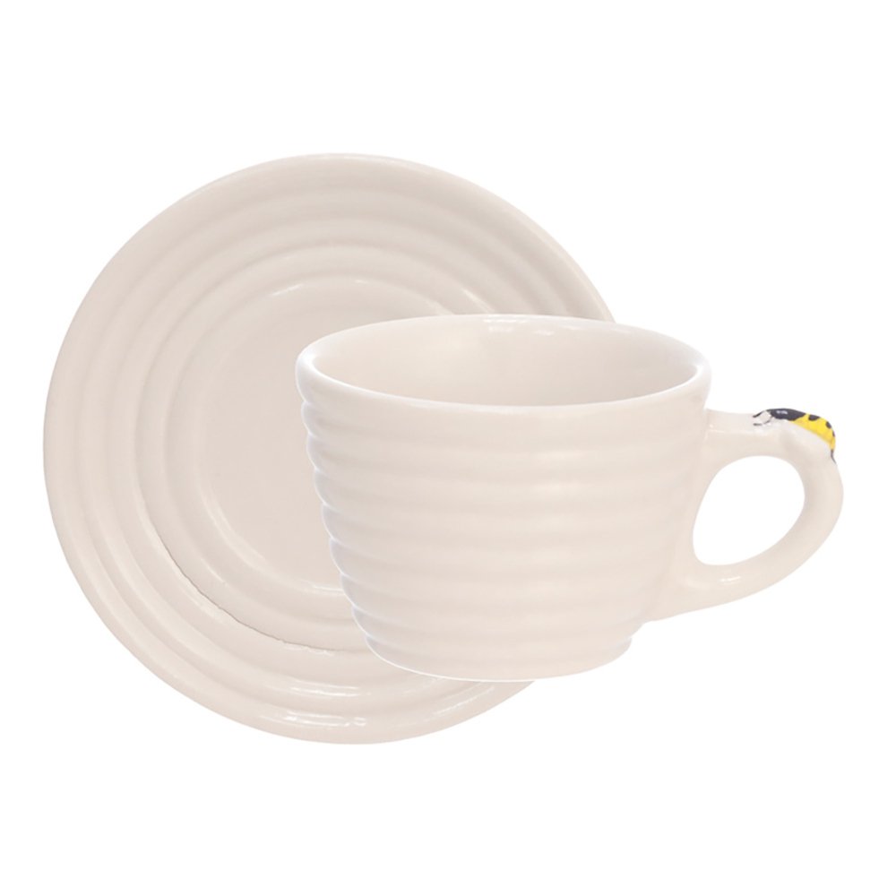 Xicara Cafe Porcelana Bee 90Ml 2 Peças - HAUSKRAFT