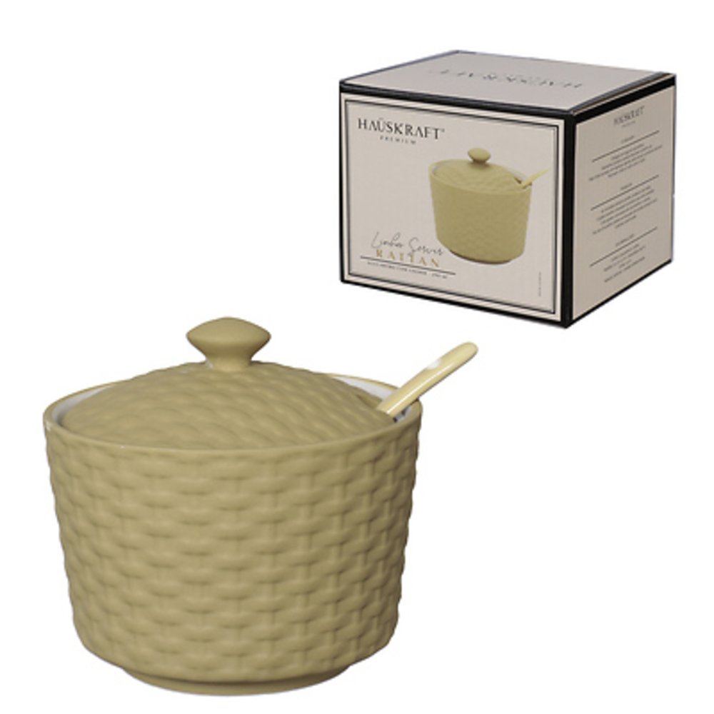Acucareiro Porcelana Rattan 290Ml - HAUSKRAFT